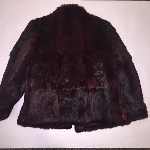 Niki purple Rabbit fur short jacket - Picture 4 of 5